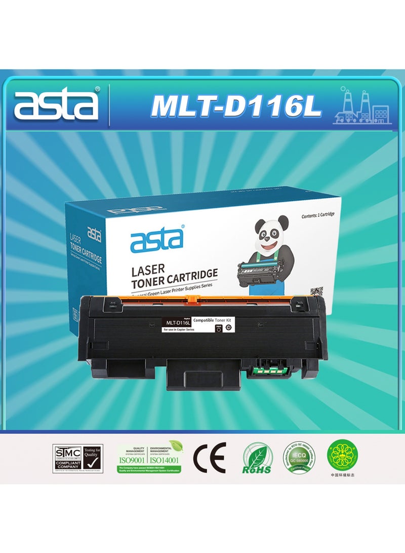 استا حبر ASTA MLT D116L MLT-D116L متوافق مع طابعات Xpress SL-M2625 SL-2626 SL-2825 SL-2826 SL-M2675 SL-M2676 SL-M2875 SL-M2876 SL-M2835 SL-M2836 SL-M2885، مادة استهلاكية مكتبية ممتازة D116 116L - Image 1